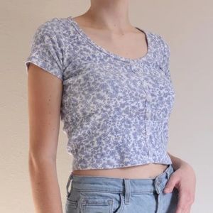 Blue Floral Baby Tee